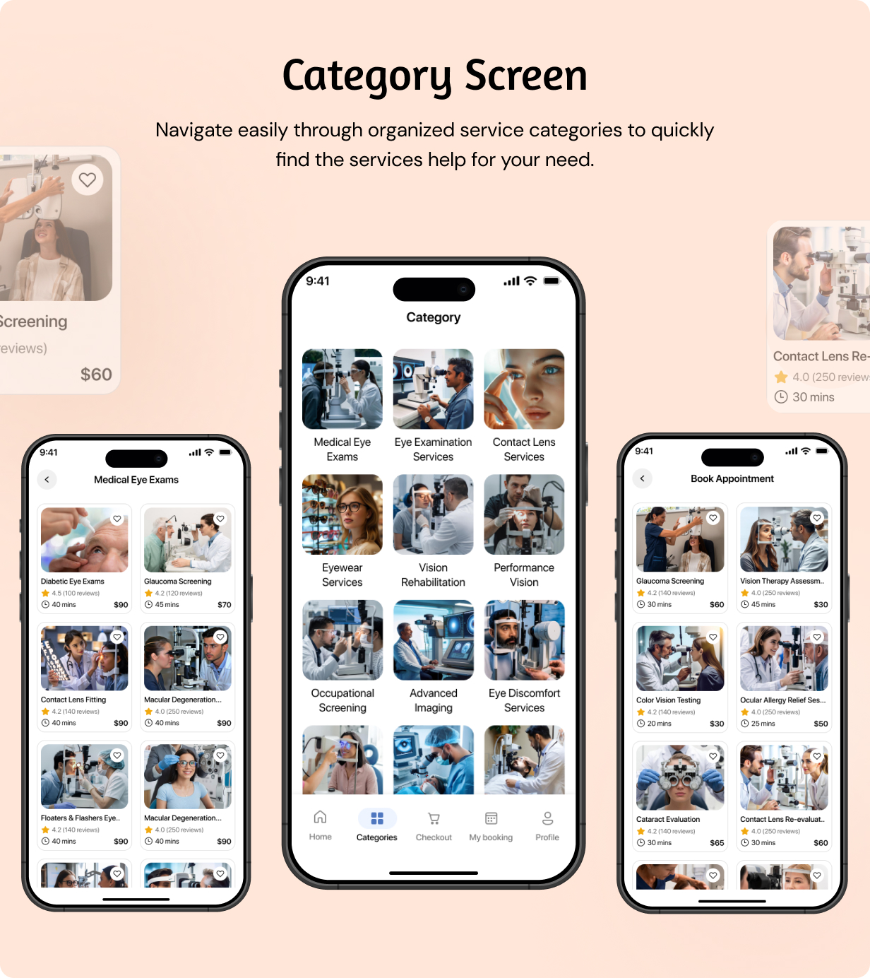 Eye Care Specialist Services Booking Full app in Flutter (Android, iOS) with Node.js Backend App