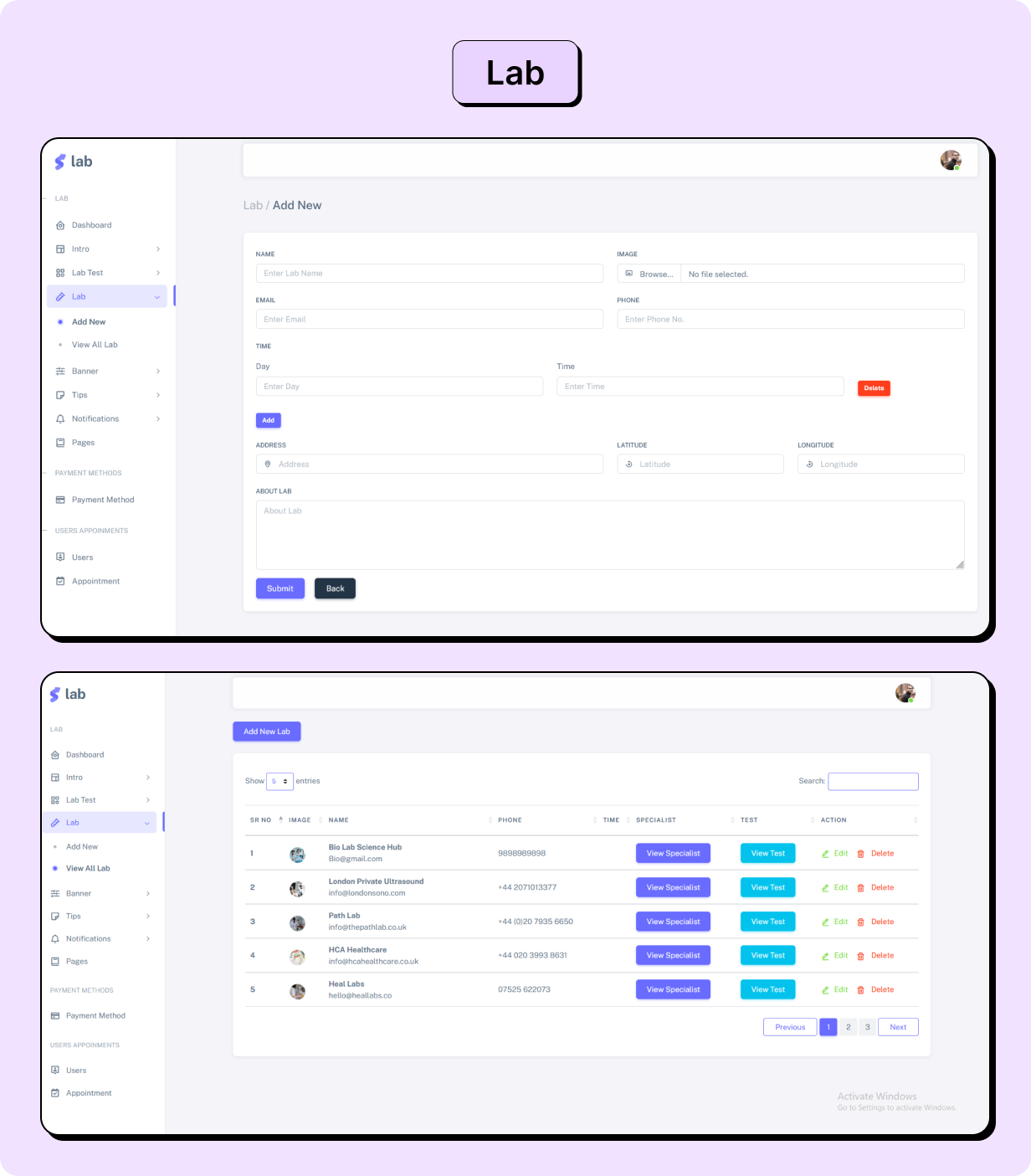 Pathology: Book Lab Testing Full App in Flutter with Node.js Backend | Lab Portal App