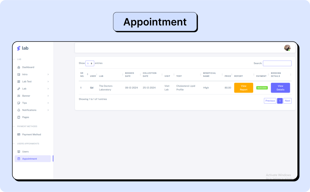 Pathology: Book Lab Testing Full App in Flutter with Node.js Backend | Lab Portal App