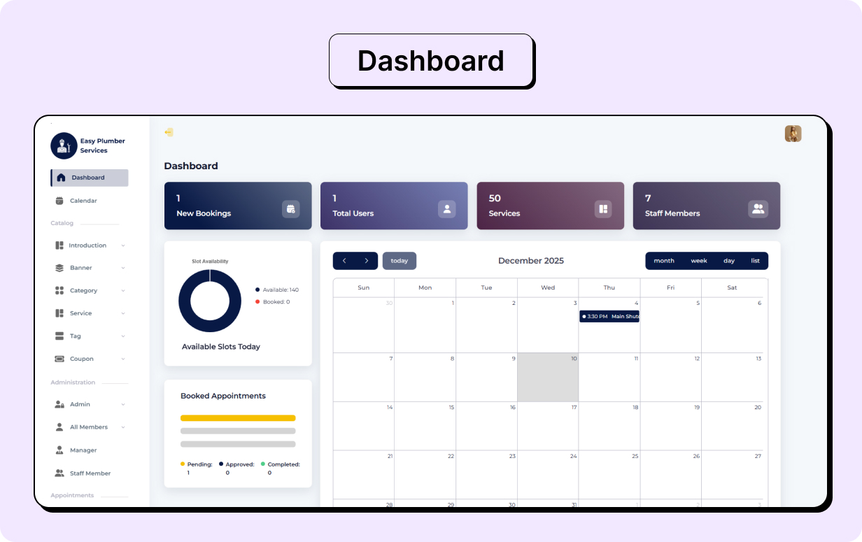 Plumber Services Booking Full app in Flutter (Android, iOS) with Node.js Backend App