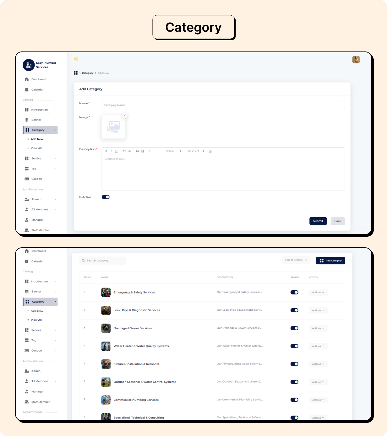 Plumber Services Booking Full app in Flutter (Android, iOS) with Node.js Backend App