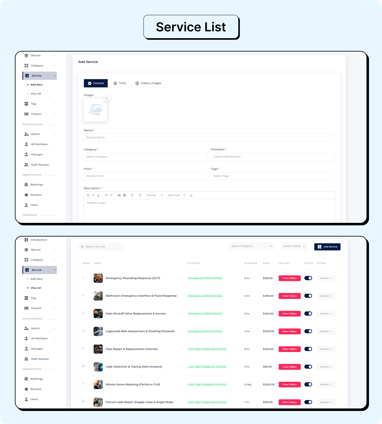 Plumber Services Booking Full app in Flutter (Android, iOS) with Node.js Backend App