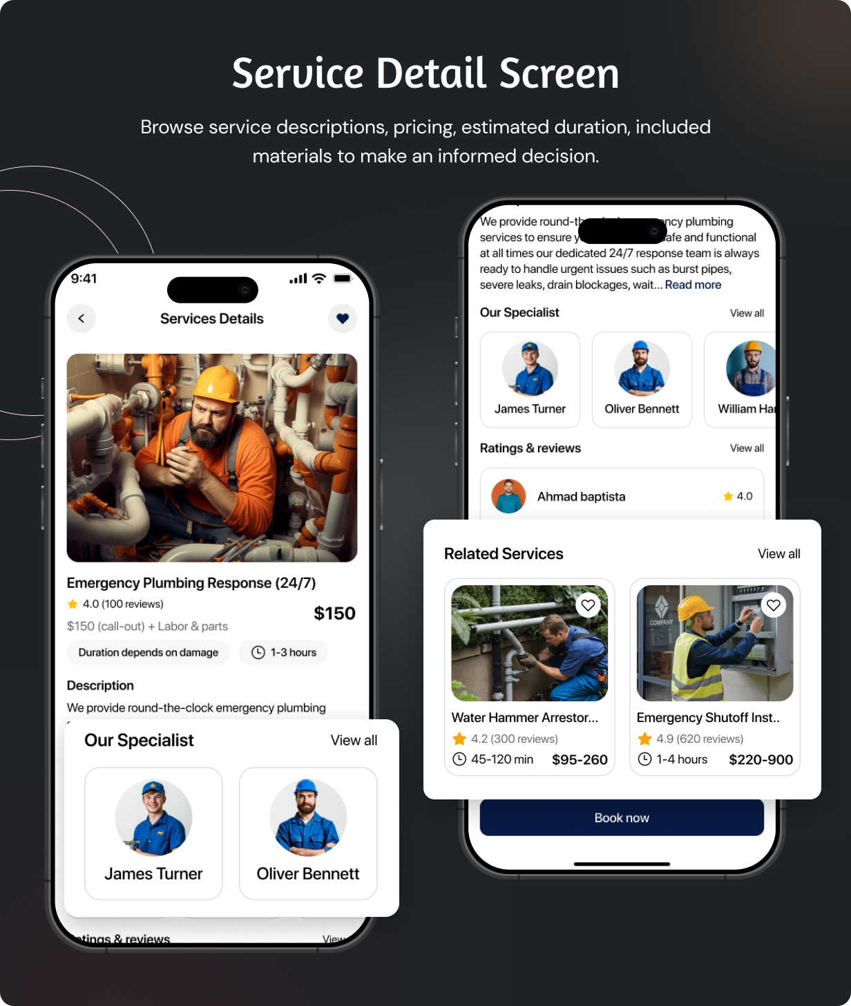 Plumber Services Booking Full app in Flutter (Android, iOS) with Node.js Backend App