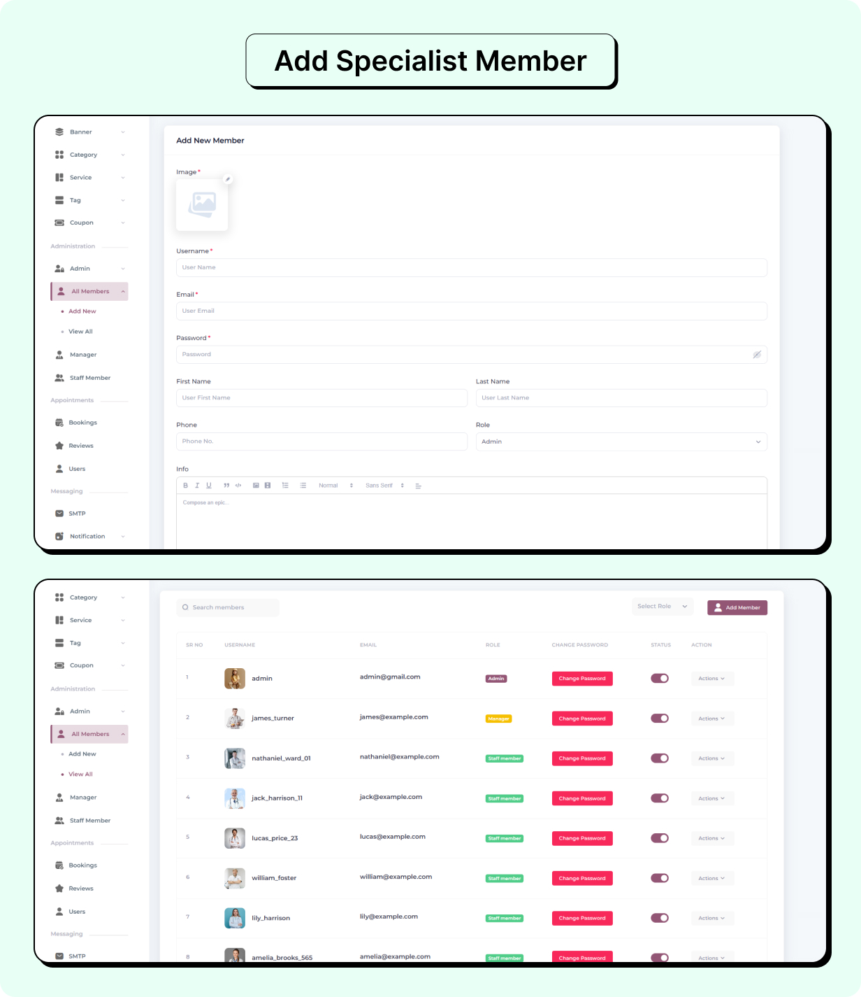 Skin and Laser Care Services Booking Full app in Flutter (Android, iOS) with Node.js Backend App