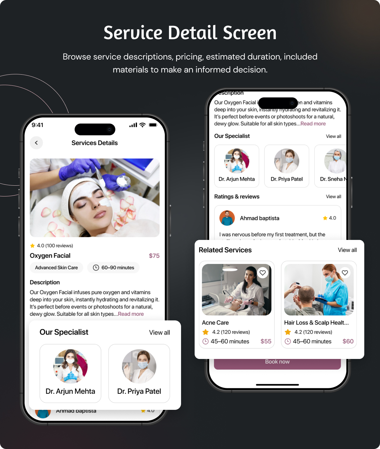 Skin and Laser Care Services Booking Full app in Flutter (Android, iOS) with Node.js Backend App