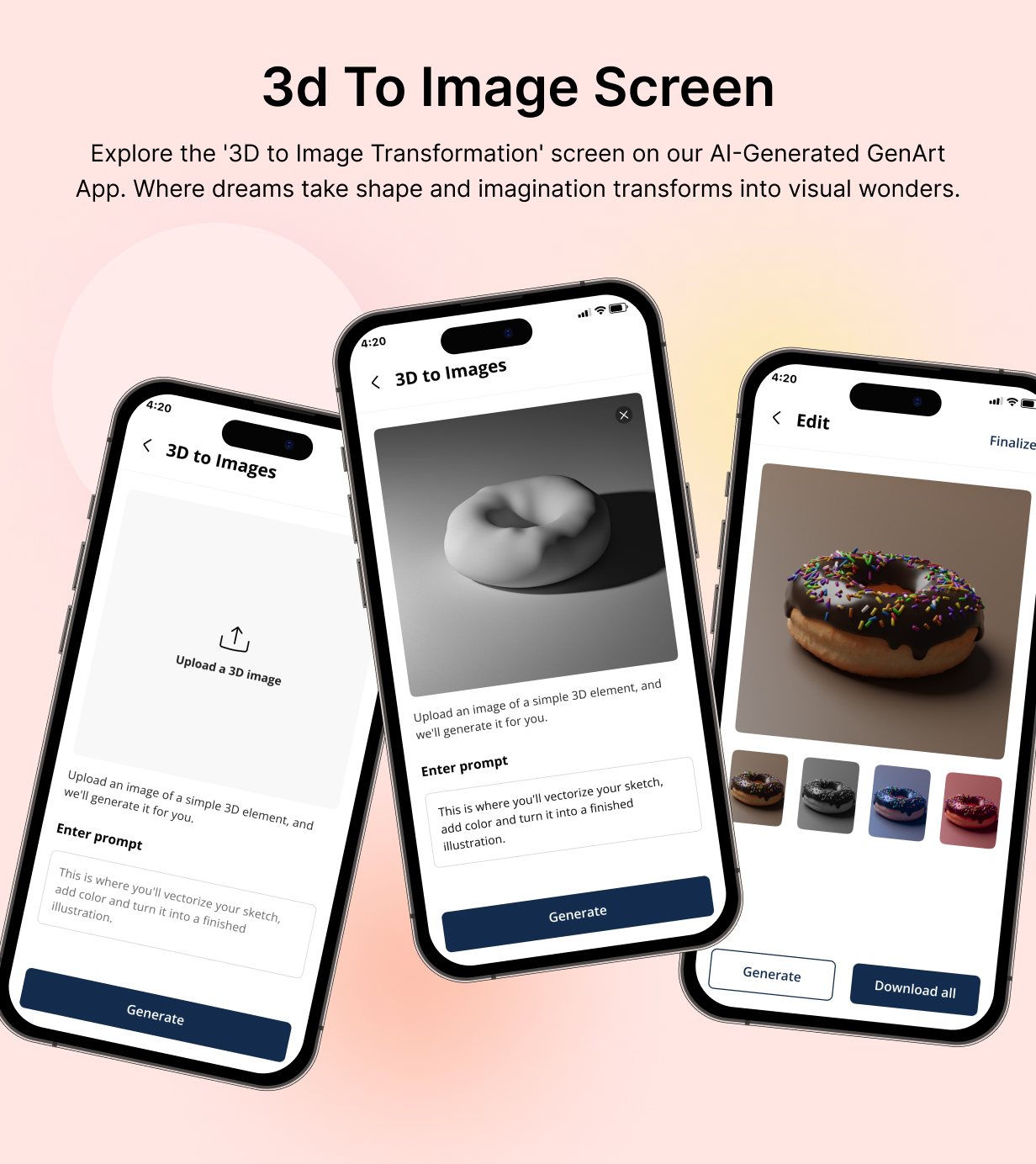 Genart UI template - AI Art Generator and Image editor app in Flutter (Android, iOS) | ImaginAI App - 13