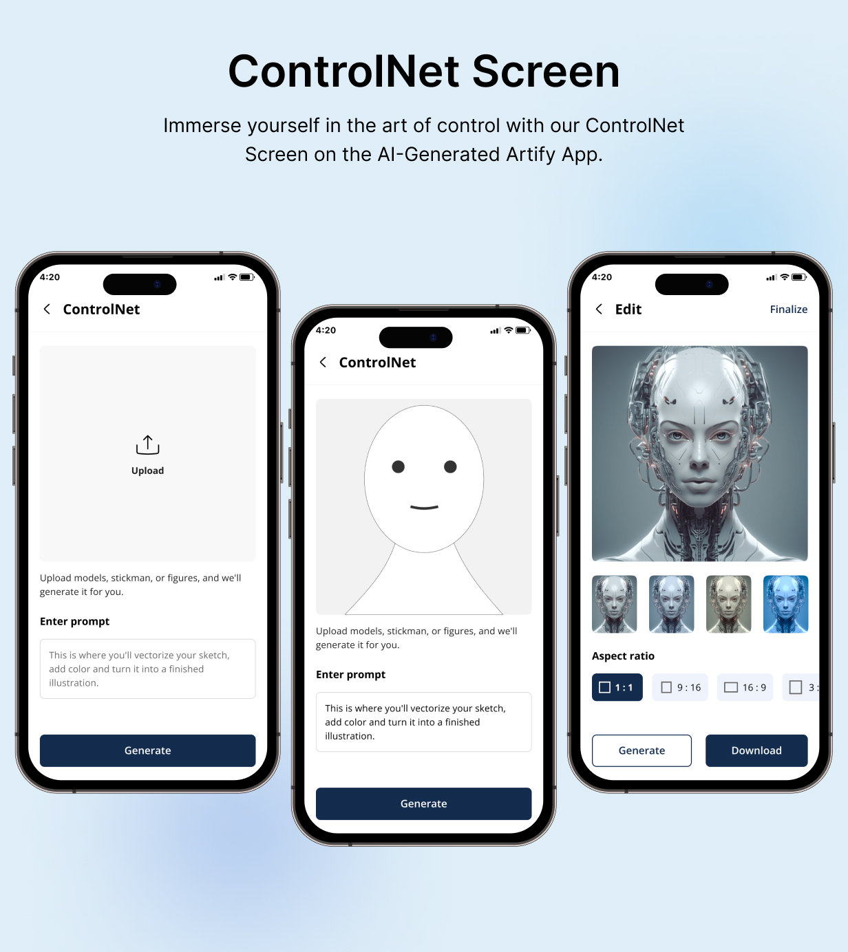 Genart UI template - AI Art Generator and Image editor app in Flutter (Android, iOS) | ImaginAI App - 14