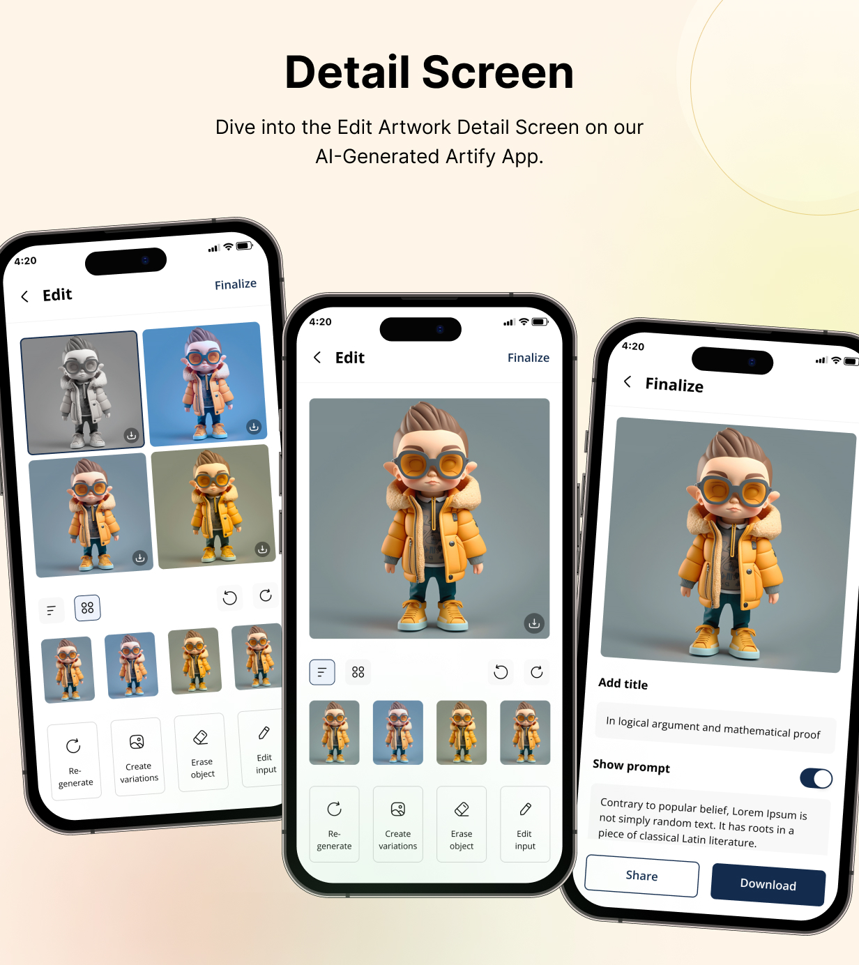 Genart UI template - AI Art Generator and Image editor app in Flutter (Android, iOS) | ImaginAI App - 8