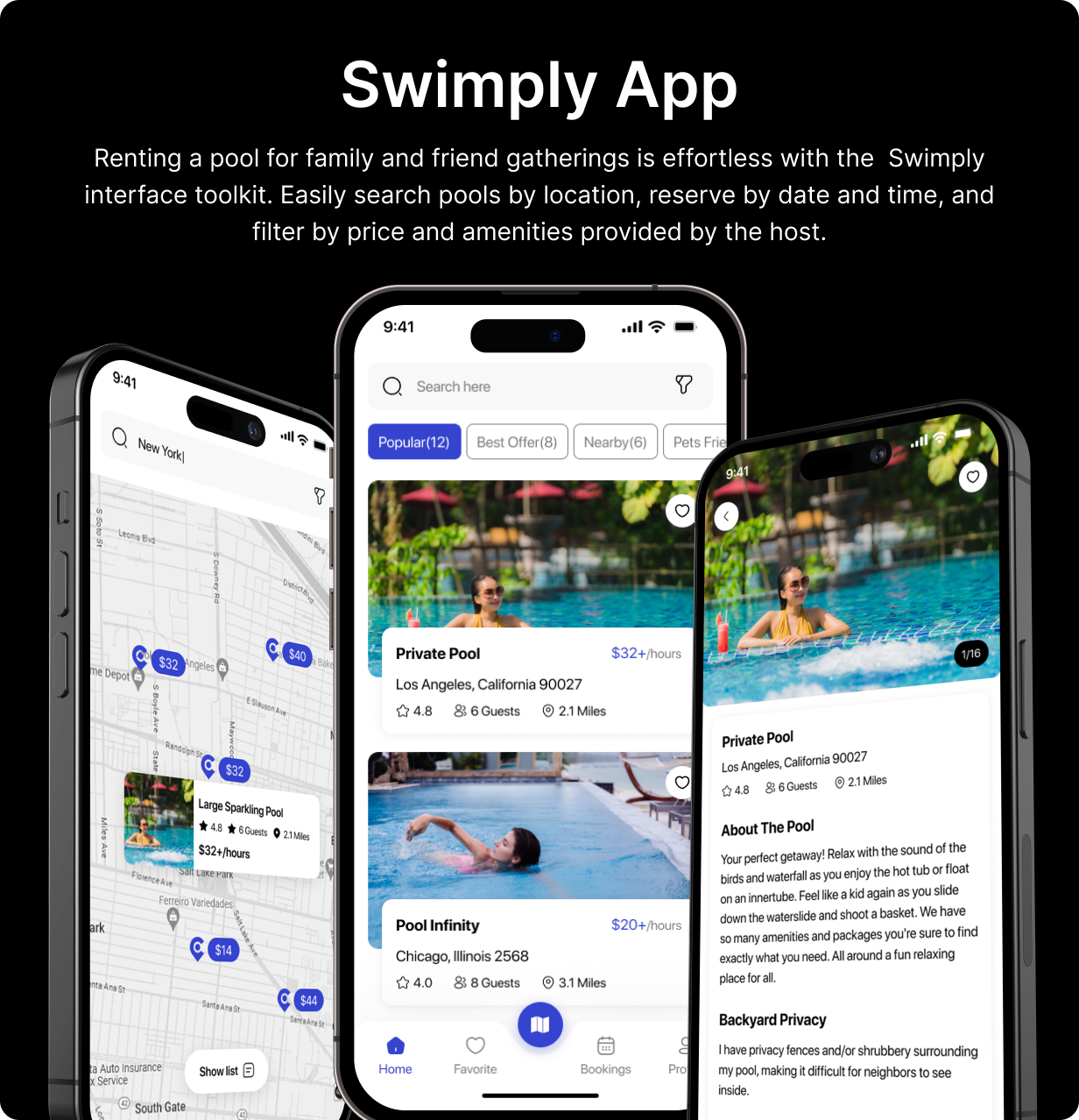 Swimpro UI template - Find Swimming Pool app in Flutter 3.x (Android, iOS) | Swim Finder App - 4