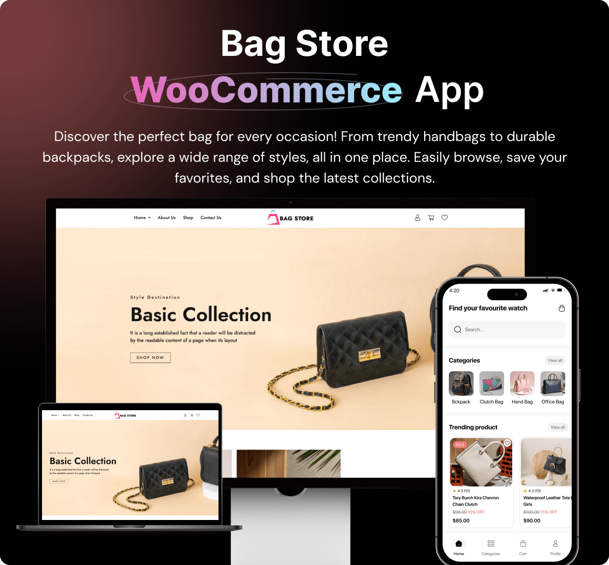 Bag Store App - E-commerce Store app in Flutter 3.x (Android, iOS) with WooCommerce Full App