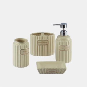 Ceramic Bathroom Set of 4 with Soap Dispenser1