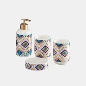 Ceramic Bathroom Set of 4 with Soap Dispenser2