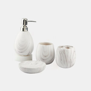 Ceramic Bathroom Set of 4 with Soap Dispenser3