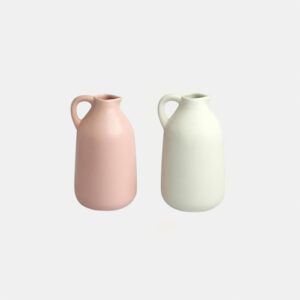 white pink vase