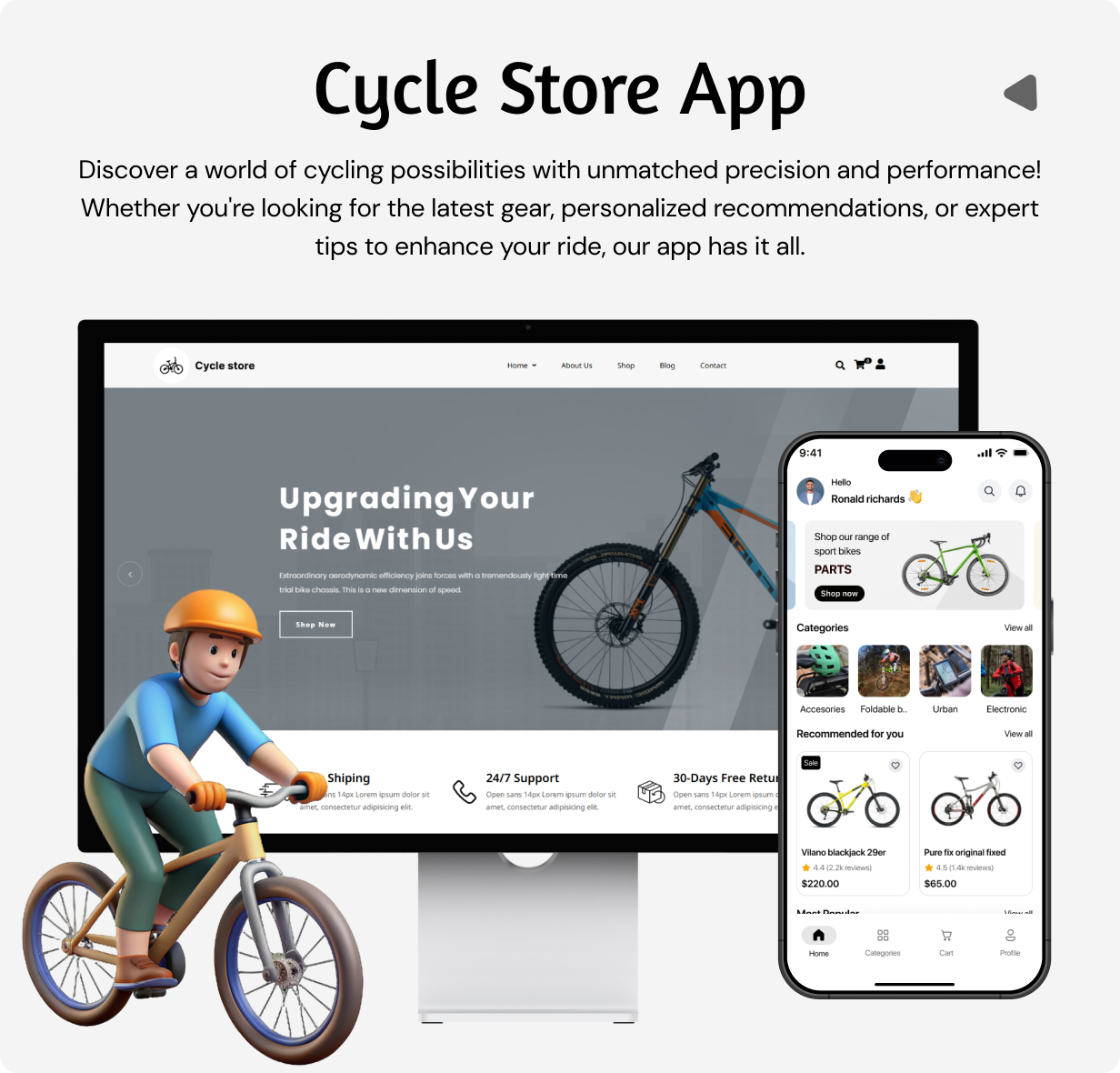 Cycle Store App - E-commerce Store app in Flutter (Android, iOS) with WooCommerce Full App