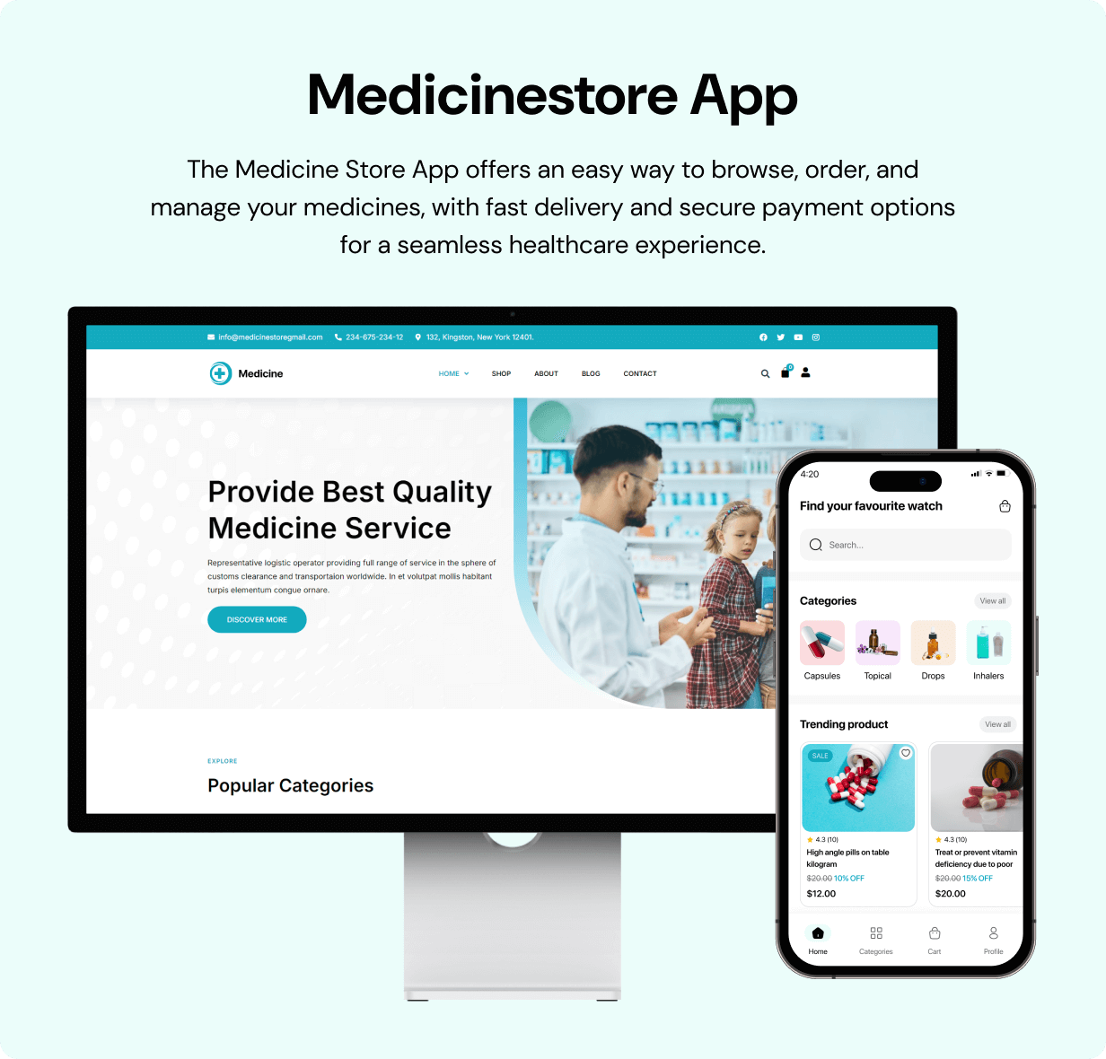Medicine App store - E-commerce Store app in Flutter 3.x (Android, iOS) with WooCommerce Full App - 5