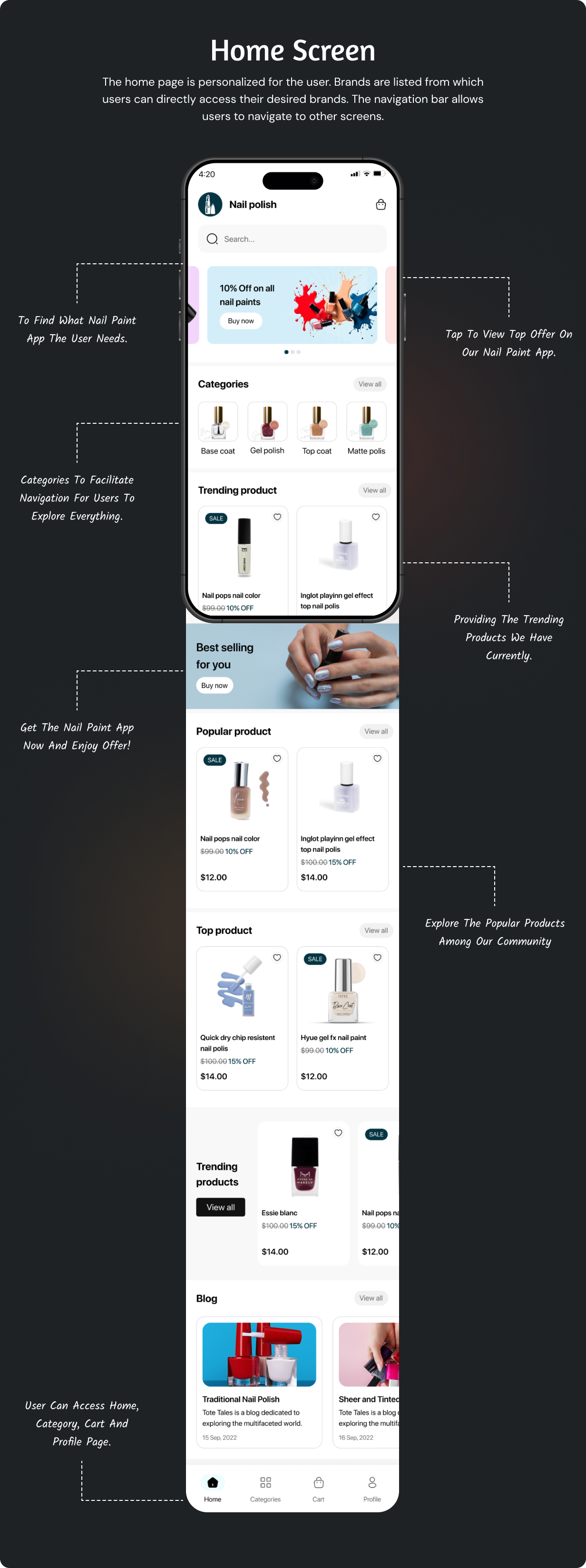 Nail Polish Store App - E-commerce Store app in Flutter 3.x (Android, iOS) with WooCommerce Full App