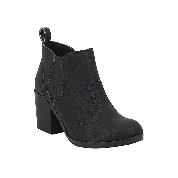 Black PU Stiletto Long Boots