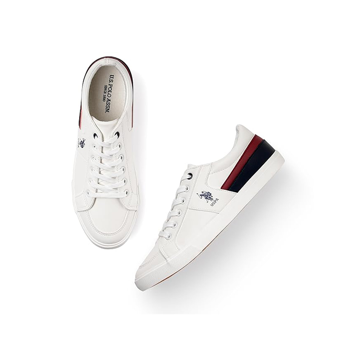 Mast & Harbour Men White Striped Sneakers