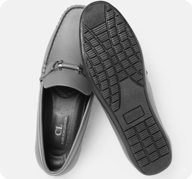 Men Grey Solid/Plain Loafers (EURO 42)